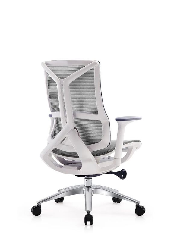 Modern Ergonomic Office Chair Without Headrest And Aluminum Base for Office, Home Office and Shops, High Back, Grey