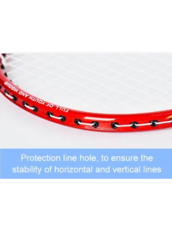 Whizz ED02 2 PCS Badminton Racket Set for Family Game, School Sports, Lightweight with Full Cover for Indoor and Outdoor Play, Beginners Level, Red
