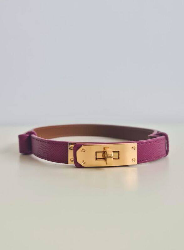 

China Womens Skinny Leather Belt Thin Waist Belts with Metal Buckle