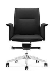 Modern Stylish Medium Back Manager Leather Office Chair for Executives, Managers in Office, Home, Black