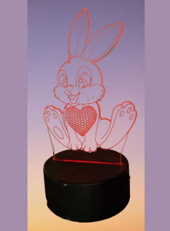 Multi-color Rabbit 3D LED Night Lamp, USB Desk Lamp, 16 Color with remote control Bedroom Table Lamp, Home Decor Light Gifts