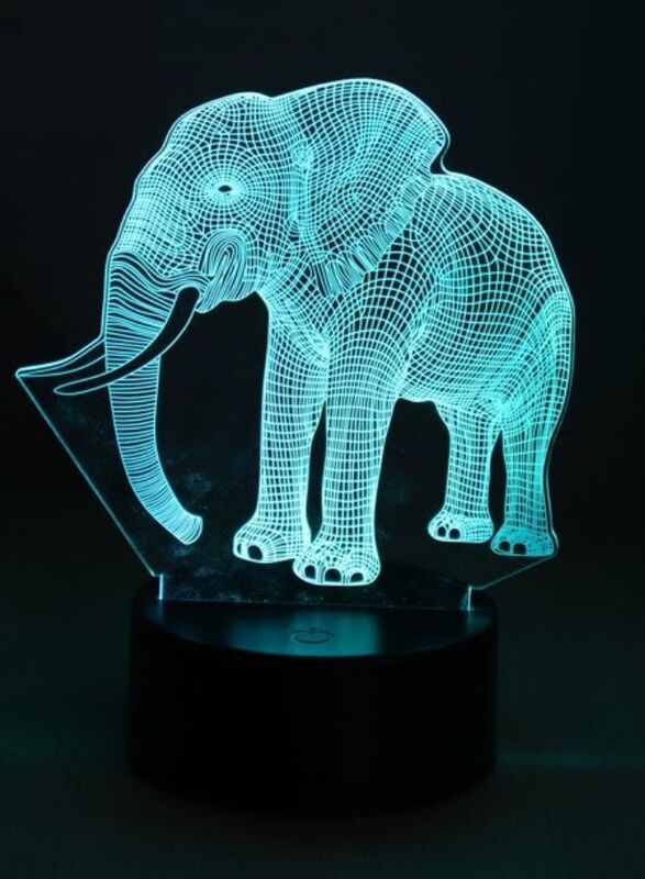 3D Elephant Shape Night Light Touch Table Desk Optical Illusion Lamps 7 Color Changing Lights Home Decoration Xmas Birthday Gift