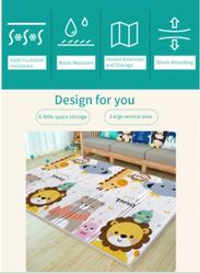 Reversible Folding Children's Waterproof and Non-toxic Double Sided Mat (200x180x1.0cm), Animals
