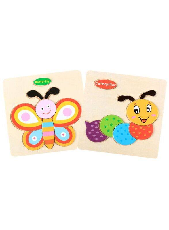 

Generic Wooden Puzzles for Kids Boys and Girls Animals Set Caterpillar & Butterfly