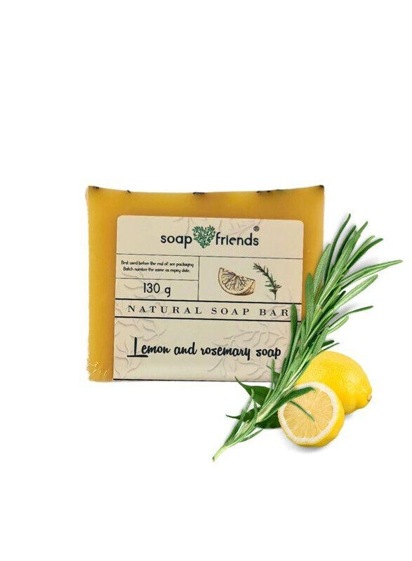 

Zesty Lemon & Rosemary Infusion Soap Bar, 130g Moisturizing Soap Bar for Daily Delicate Cleansing By Soap&Friends