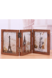 Trifold Wooden Photo Frame: Showcase Memories in Triple the Style and Elegance (6 photos) (Brown)