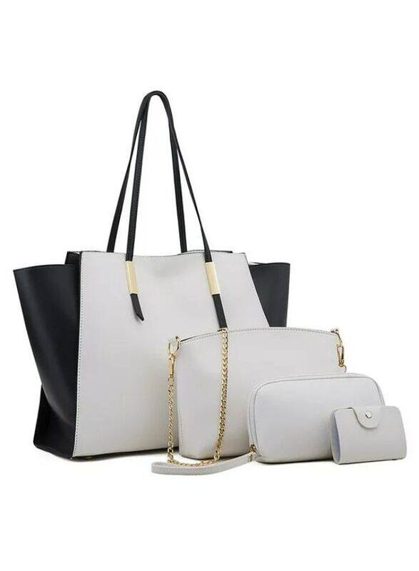 

Generic Womens Fashion Tote Handbags Ladies Leather Shoulder Strap Bags Crossbody Purse Clutch Sets 4pcs, White