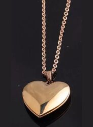 Stainless Steel Photo Locket Necklace Open Heart Pendant Necklaces For Women Jewelry Family Birthday Gift, Rose Gold