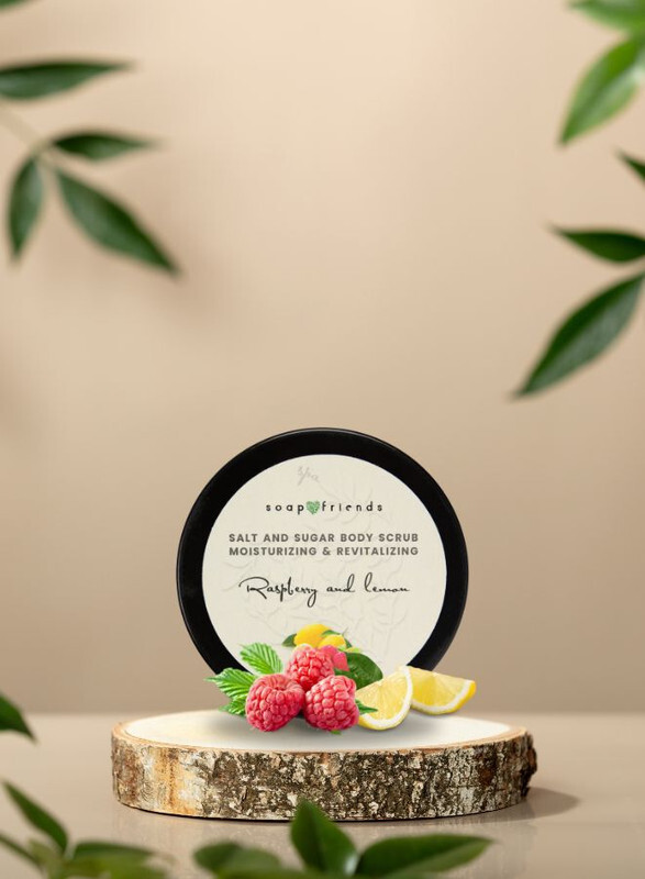 Body Scrub Raspberry with Lemon, Deep Cleansing and Regenerating Body Scrub for Sauna and Steam Bath - 50gm