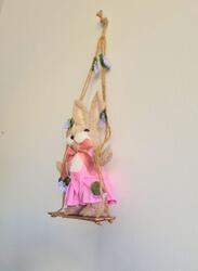 FATIO Easter Bunny Figure Handmade with Straw Party and Easter Gift Decoration Home Decor (46 cm)