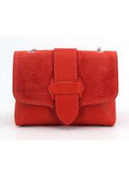 Genuine Leather Suede Red Color Bag - Bold and Beautiful