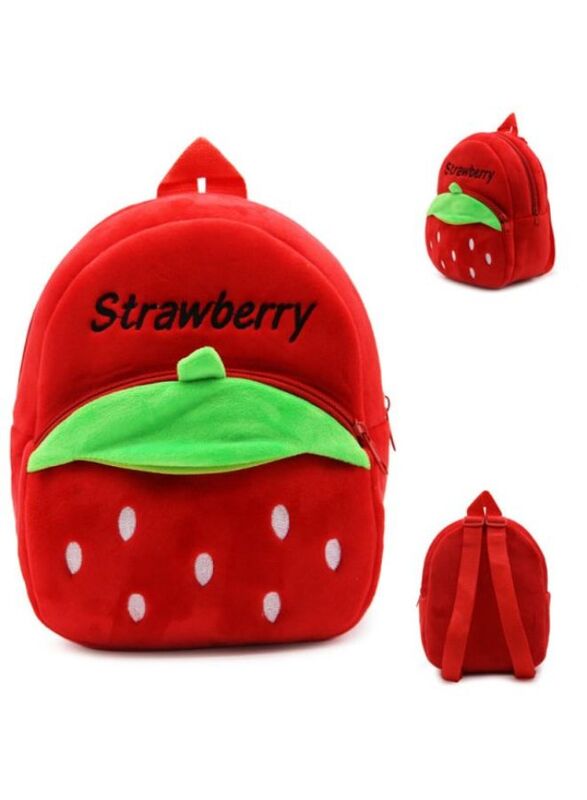 Mini Backpack Kids Cute School Shoulder Bag Toddler Plush Small Backpack Baby Schoolbag Preschool Bag Gift, Strawberry