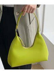 Women's Solid Color Shoulder Bag, Zipper Closure Large Capacity Waterproof Travel Hotel Office Work Handbag, Green