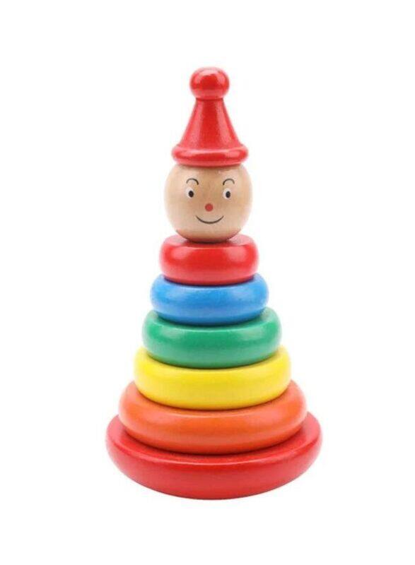 Wooden Rainbow Tower Ring Building Blocks Toy Gifts