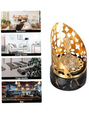 1pc Luxury Incense Burner Vintage Decorative Bakhur Burner Black Base for Home and Office