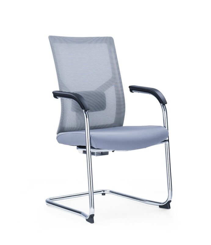 

Generic Gray Office Chair Mesh Conference Chair With Bow-shaped Frame For Home Office