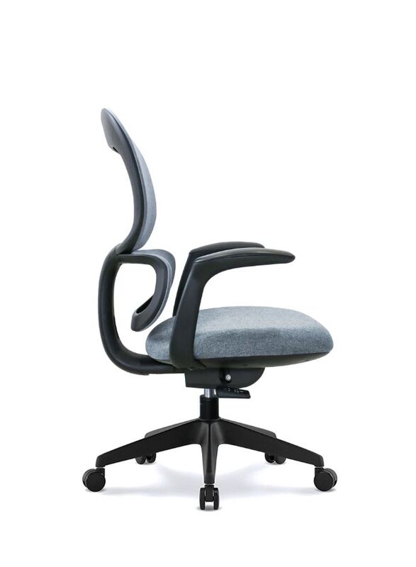 Modern Executive Ergonimic Office Chair with Sliding Seat, Without Headrest, Black Base for Office, Home and Shops, Grey