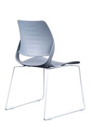 Visitor Chair Upholstered Seat and Back with Steel Legs for Lobby, Office, Schools and Home, Grey