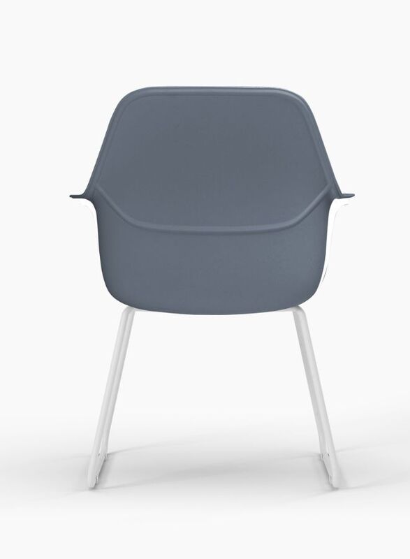 Multi-Purpose Visitor Chair Upholstered Seat and Back with Steel Legs, Grey