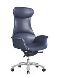 Luxury Swivel Leather Computer Furniture Executive Ergonomic Office Chairs, Blue
