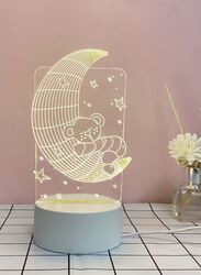 3D Moon Shape Night Light Touch Table Desk Optical Illusion Lamps 7 Color Changing Lights Home Decoration Xmas Birthday Gift