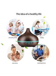 500ml Ultrasonic Air Humidifier Home Remote Control Essential Oil Humidifier Portable Seven Color Led Night Light Music Diffuser, Black