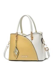 Glitter Gold Leather Handbag for Women with Three Compartments - The Perfect Blend of Style and Functionality