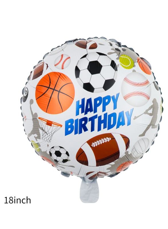 1 pc 18 Inch Birthday Party Balloons Large Size Happy Birthday Sports Foil Balloon Adult & Kids Party Theme Decorations for Birthday, Anniversary, Baby Shower