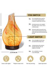 Light Grain 3D Glass Aromatherapy Diffuser: Embrace Serenity and Elevate Your Space with Enchanting Tranquility (Brown Base)