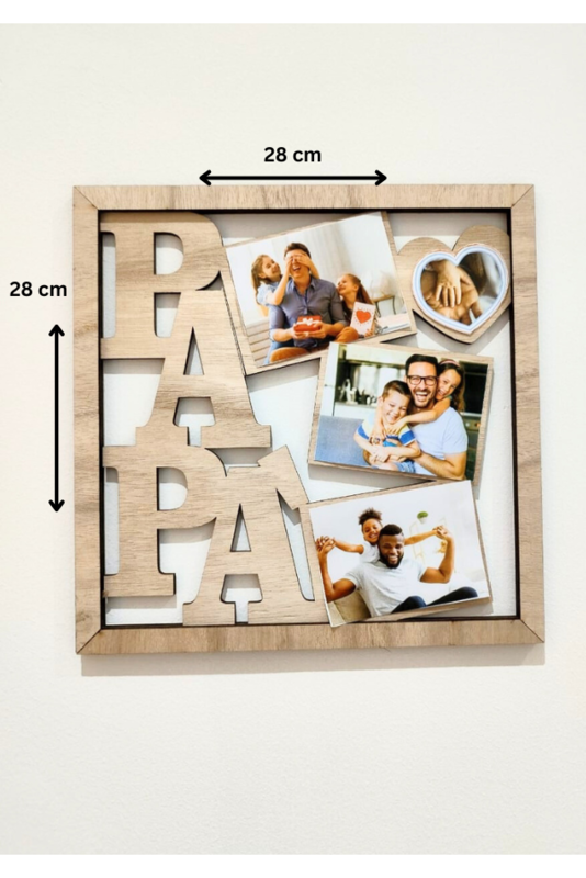 Unique Fathers Day Wooden Photo Frame for desk (Father's Day Gift Idea)