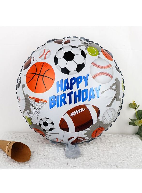 1 pc 18 Inch Birthday Party Balloons Large Size Happy Birthday Sports Foil Balloon Adult & Kids Party Theme Decorations for Birthday, Anniversary, Baby Shower