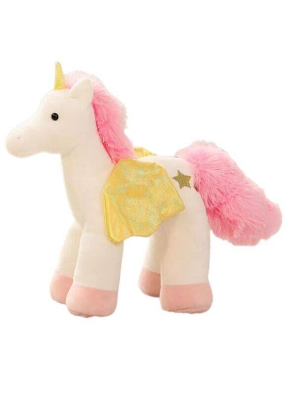 

Generic 30cm Lovely Colorful and Soft Cotton Unicorn with Wings Plush Dolls Stuffed Soft Cartoon Unicorn Horse Toy Fantastic Birthday Gift for Girls, White