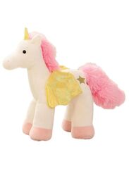 30cm Lovely Colorful and Soft Cotton Unicorn with Wings Plush Dolls Stuffed Soft Cartoon Unicorn Horse Toy Fantastic Birthday Gift for Girls, White