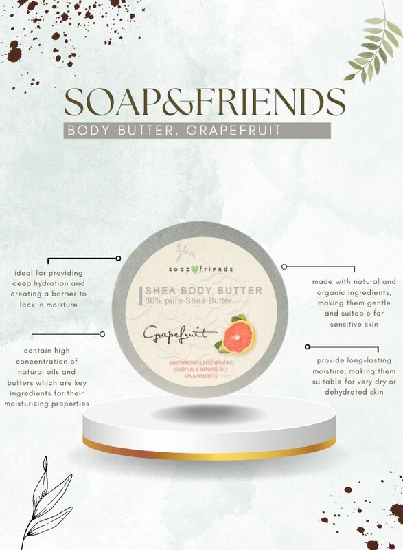 Soap&Friends Grapefruit 80% Shea Butter Moisturizer with Avocado Oil - 200 ml