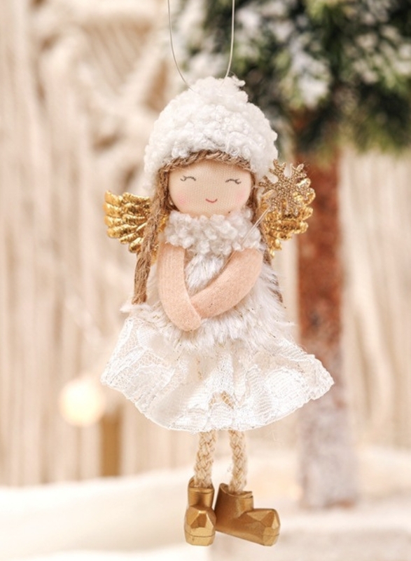3Pcs Christmas Angel Doll Pendants Christmas/New Year Decoration Hanging Plush Dolls 15 cm