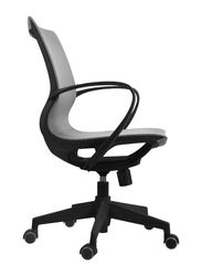 Black Frame Middle Back Ergonomic Office Chair for Executive, Manager, for Home and Offices, Grey