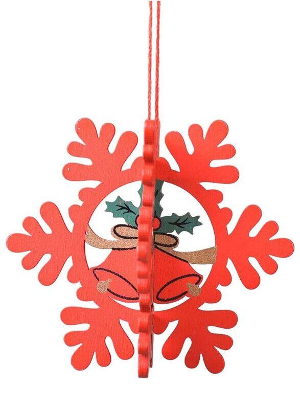 

Generic Christmas Tree Pendants Wooden Hollow 3D Ornaments for Party Decoration Snowflake