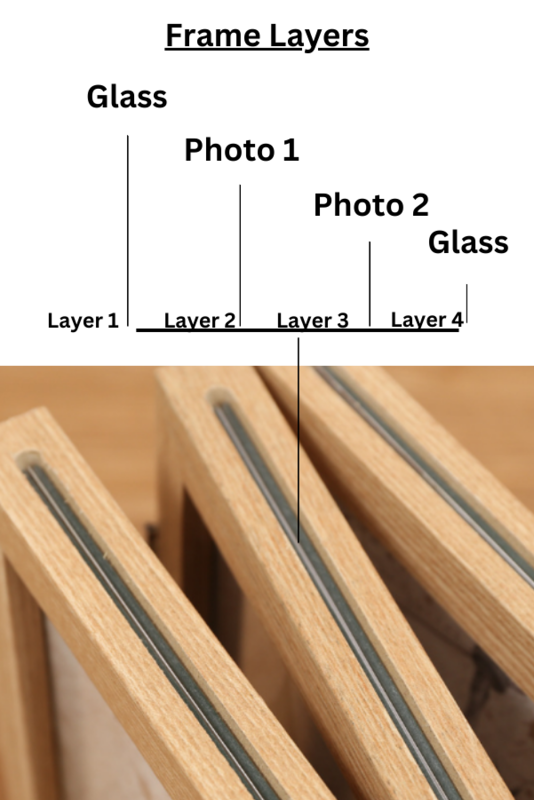 Two-Fold Photo Frame: Versatile Display for Double the Memories (Four Photos)(Natural Wood)