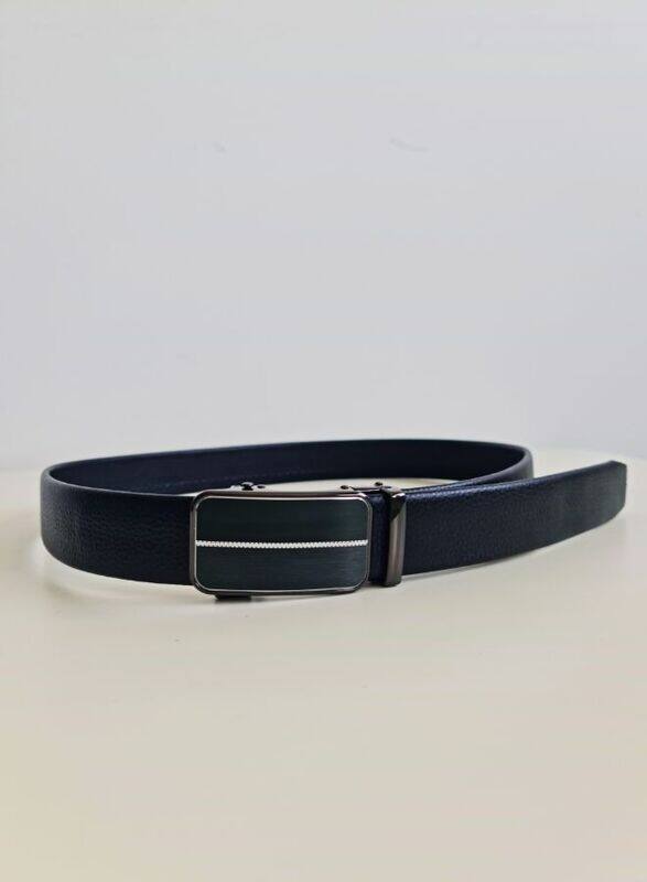 Mens Leather Strap Belt Mens Pin Buckle Luxury Waistband, Black