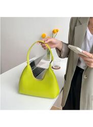 Women's Solid Color Shoulder Bag, Zipper Closure Large Capacity Waterproof Travel Hotel Office Work Handbag, Green