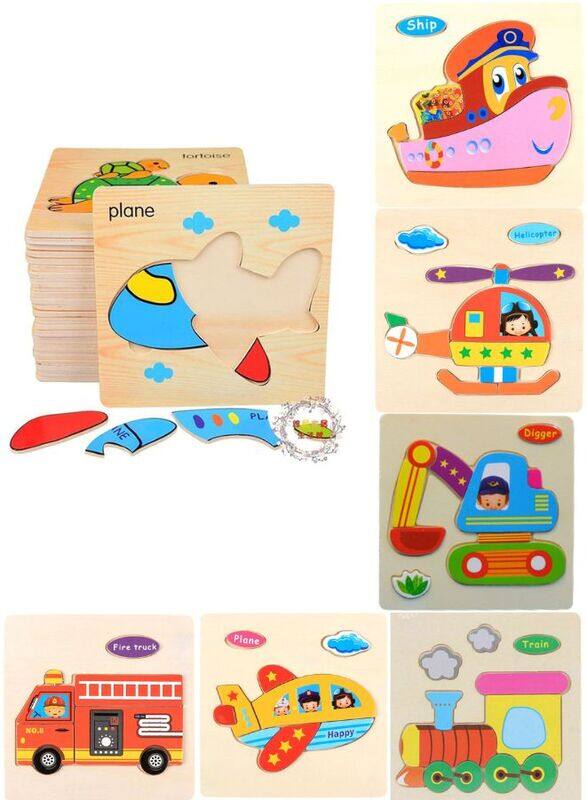 Wooden Puzzles for Kids Boys and Girls Vehicle Set pack of 8