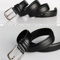 Mens Leather Strap Belt Mens Pin Buckle Luxury Waistband, Black