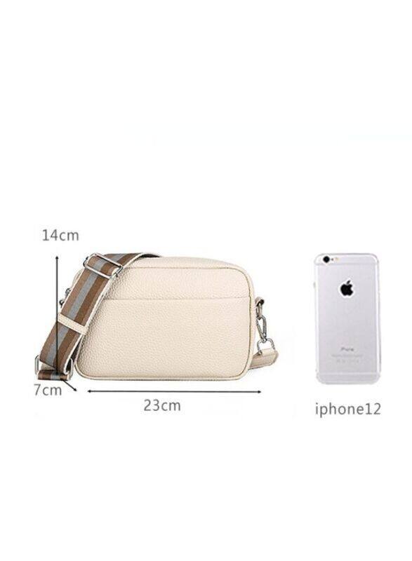 Women's Crossbody Clutch Purses with PU Leather Detachable Strap Square Bag for Commuting Business Travel, White