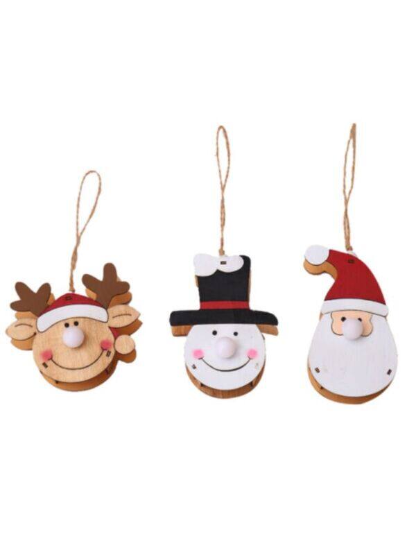 

Generic Glowing Wooden Pendant for decorating Christmas Tree Ornament Pack of 3