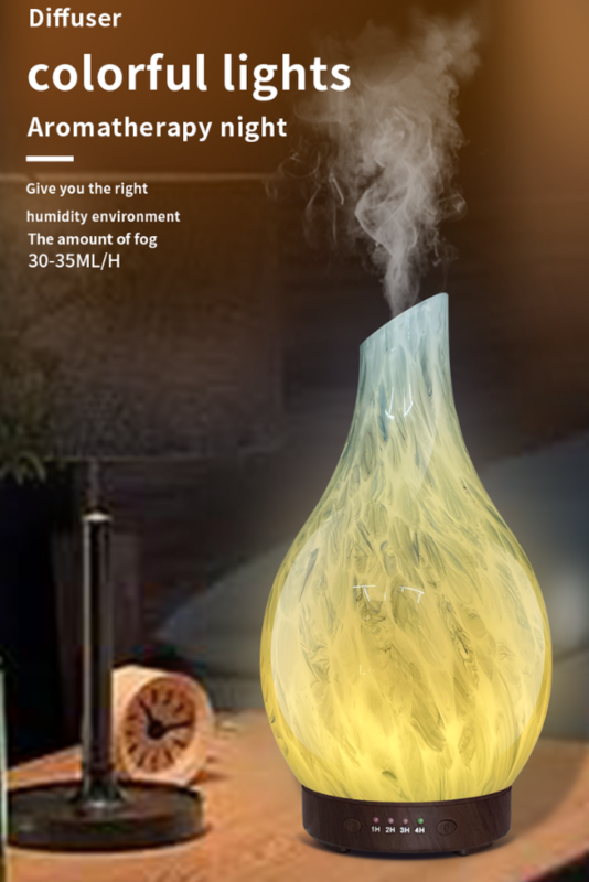 Enchanting 3D Glass Aromatherapy Diffuser: Elevate Your Senses and Surroundings with Tranquil Bliss (Brown Base)