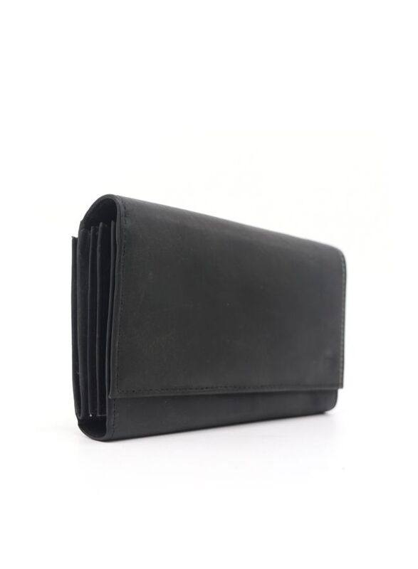 Gai Mattiolo Stylish Leather Wallet for Men - Black, Size 17.5 x 9.5 x 3