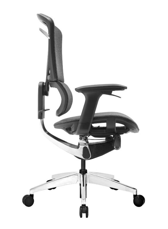 Ergonomic Revolving Chair for Office, Home and Shops with Adjustable Height, Armrest, Dark Grey