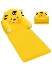 Foldable Toddler Chair Lounger for Girls, Removable and Washable Lazy Sleeping Sofa for Kids, Baby Sofa Bed Foldable Chair, Yellow Cat