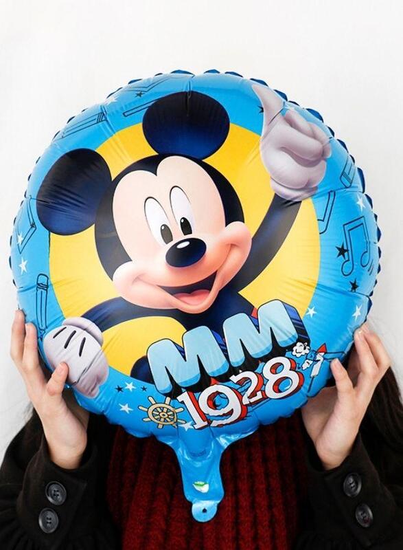 Disney Mickey Mouse Balloon Set - Blue Fun Party Decor with Balloon Bouquet, Latex Balloons, and Foil Mickey Balloon Perfect for Birthdays, Baby Showers