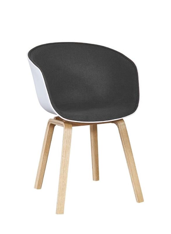 Visitor Chair With Upholstery and Wooden Legs for Visitors in Office, Lobby, Living Room, Black